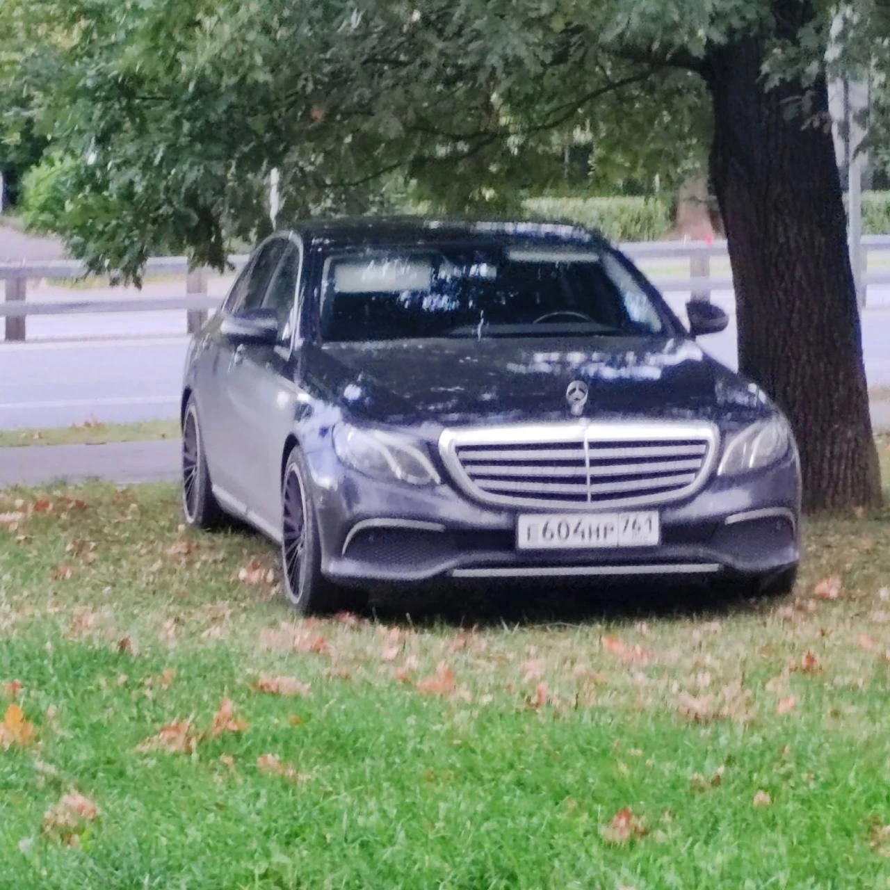Мажор припарковался на газоне.