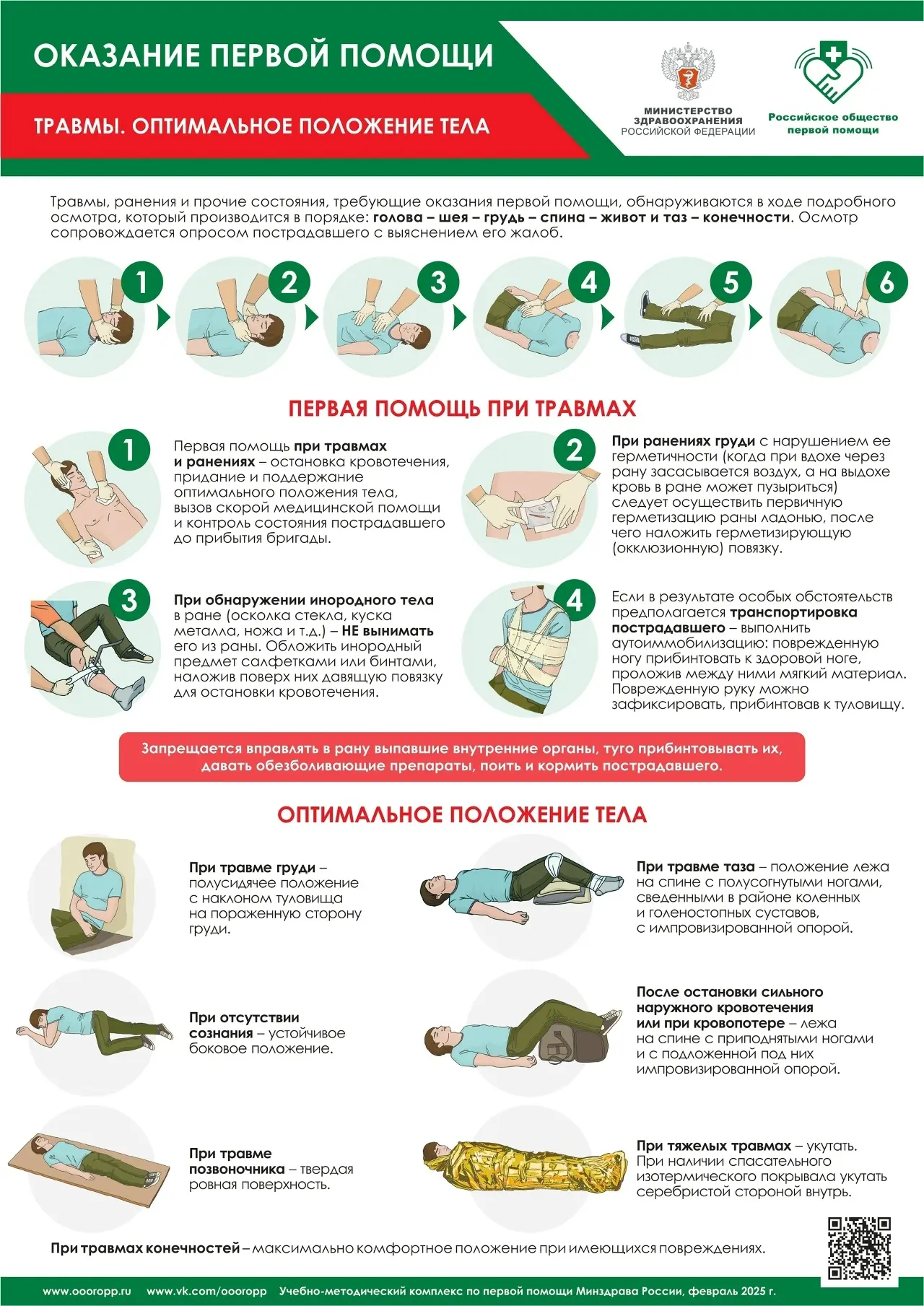 Памятка по оказанию первой помощи🚨