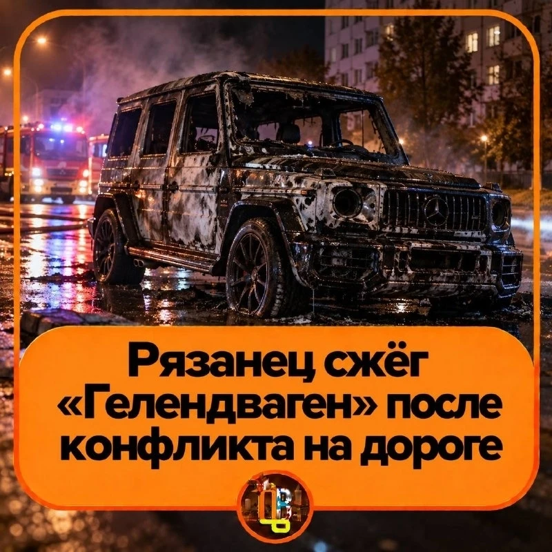 ❗ Рязанец сжёг «Гелендваген» после конфликта на дороге