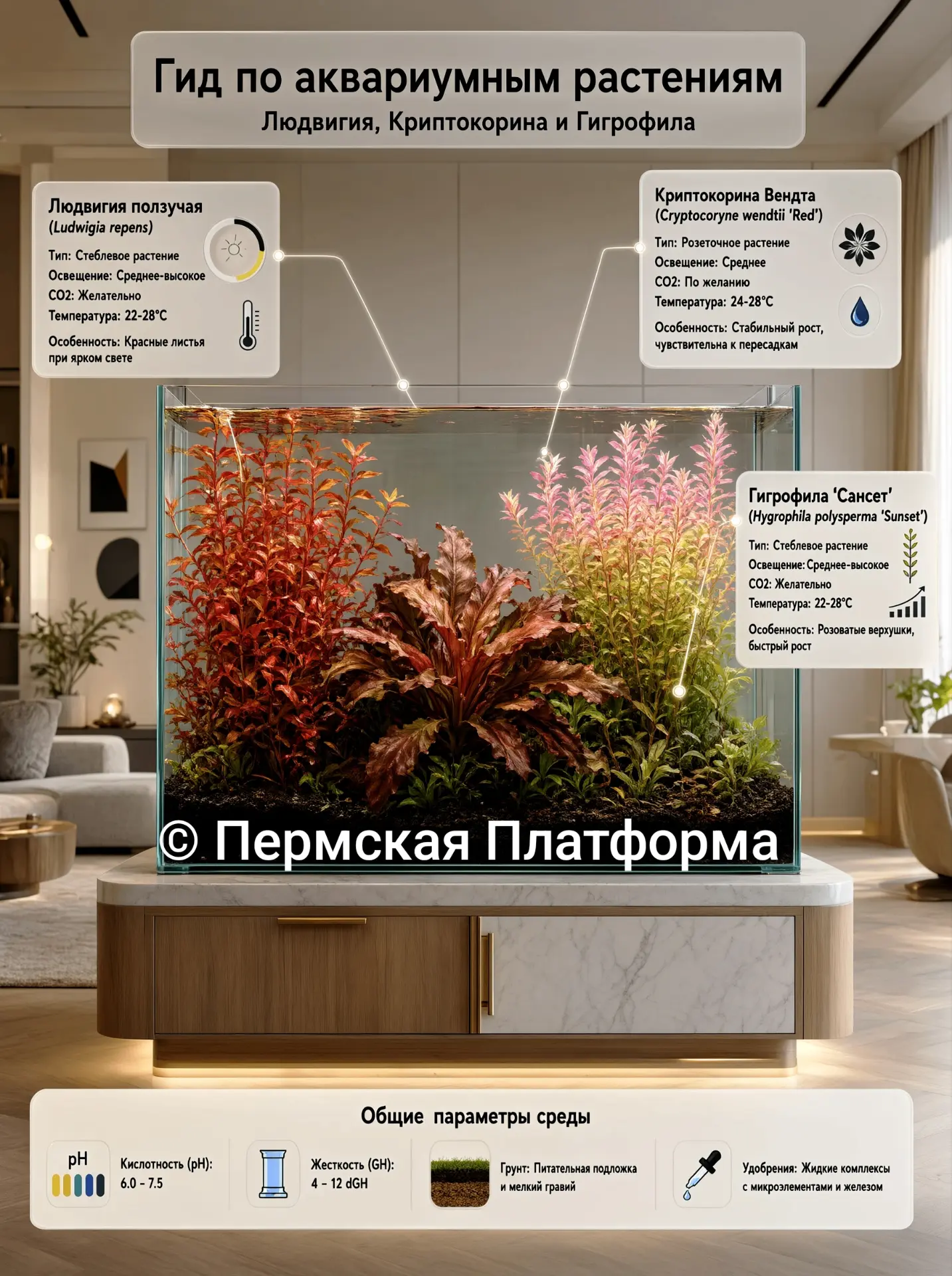 🌿 Главная проблема красных аквариумных растений заключается в том, что красный пигмент...