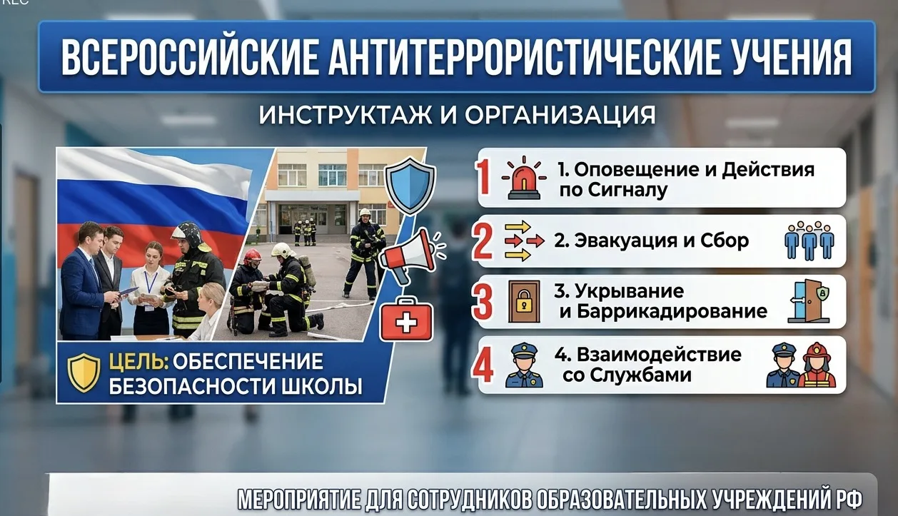 В ГБОУ ЛНР «ЛСШ № 25 ИМЕНИ М.С.ЛИХОВИДА» прошли всероссийские учения по антитеррористич...