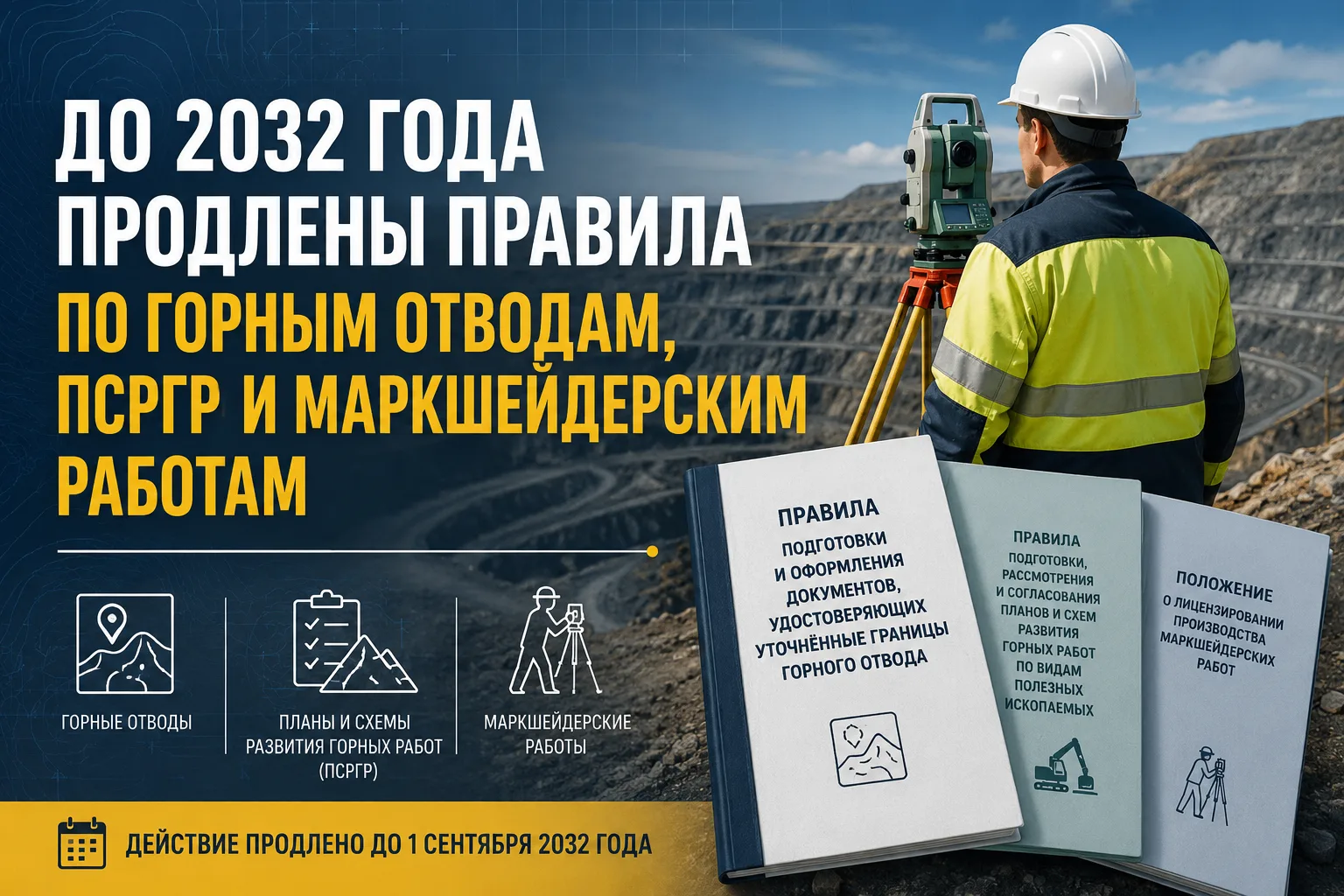 🟡 До 2032 года продлены правила в сфере горных и маркшейдерских работ

Опубликовано постановление П