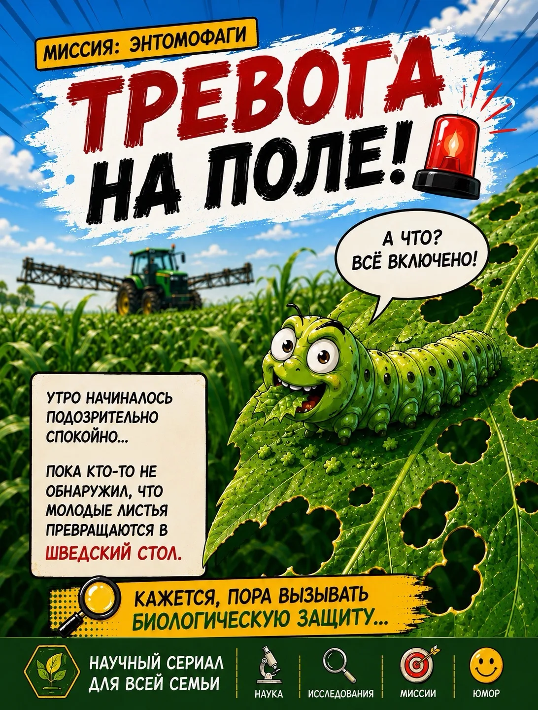 🐛 ТРЕВОГА НА ПОЛЕ! Открываем научный сериал для всей семьи — каждое воскресенье 🌱🔬