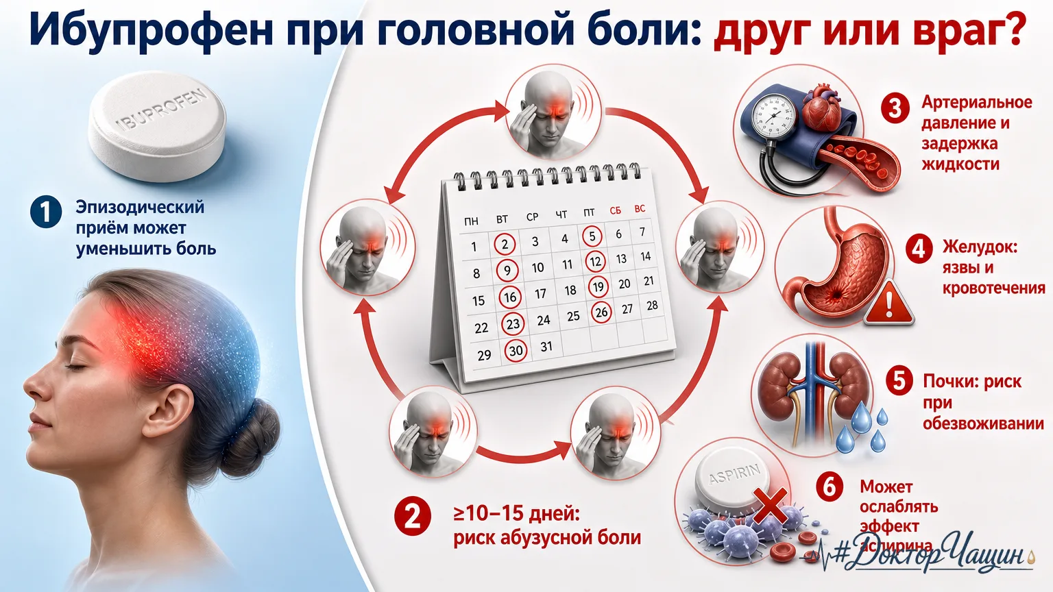 💊 Ибупрофен при головной боли: помощник или источник новой проблемы?