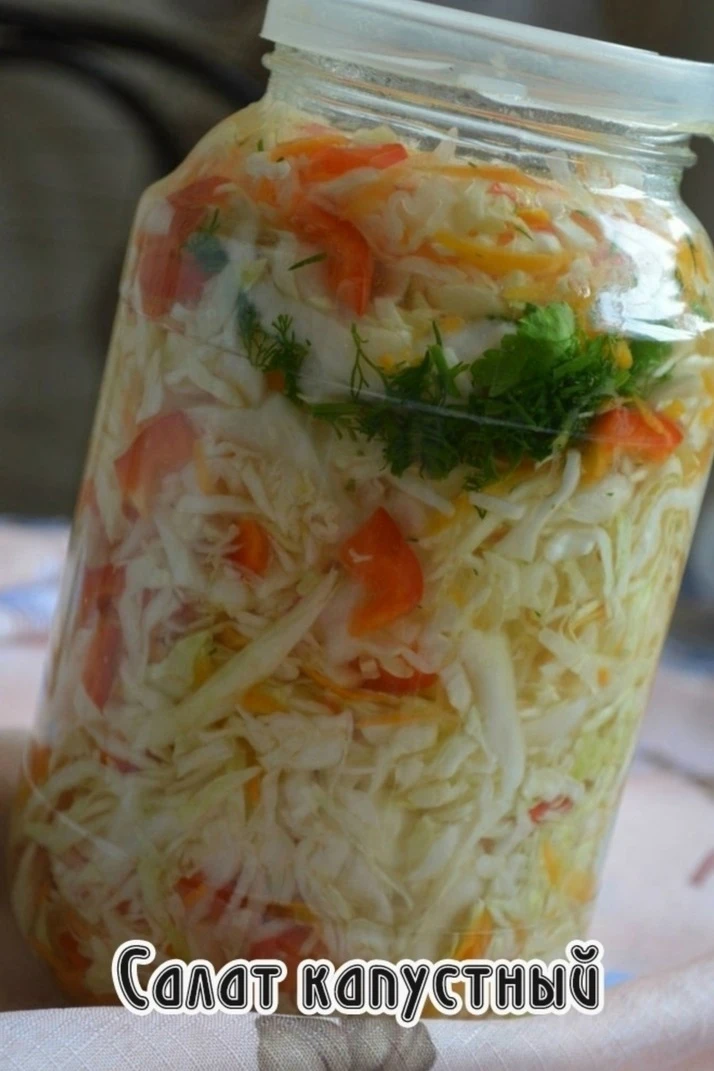 Cалат капустный (в горячeм маринадe)