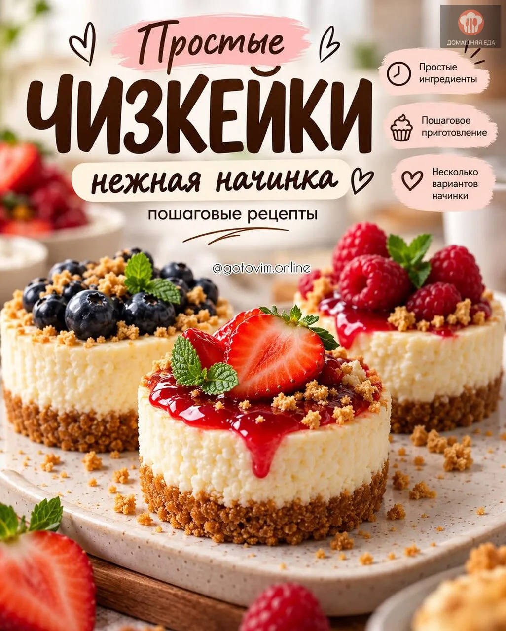 🍰 ПРОСТЫЕ МИНИ-ЧИЗКЕЙКИ