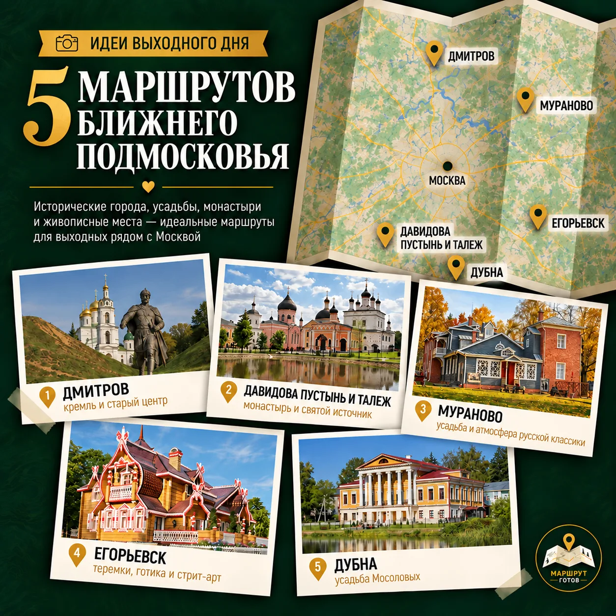 КОГДА НЕ ХОЧЕТСЯ ЕХАТЬ «ДАЛЕКО И НАДОЛГО» выбираем Подмосковье