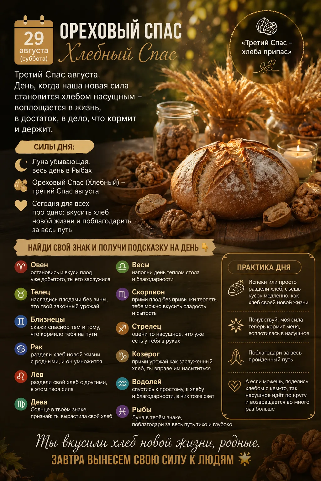🌰 29 АВГУСТА — ОРЕХОВЫЙ СПАС • ХЛЕБНЫЙ СПАС 🍞✨