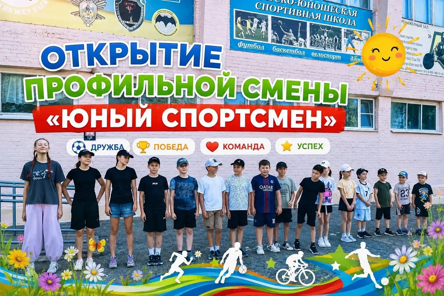 Сегодня в нашей школе  стартовала профильная смена дневного пребывания «Юный спортсмен» и первый ден