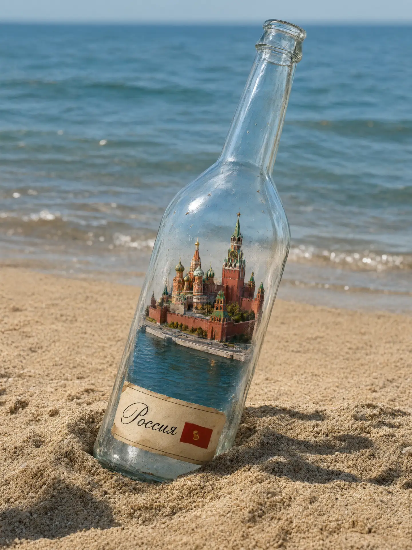 Бутылка с 3д миниатюрой внутри + типографика