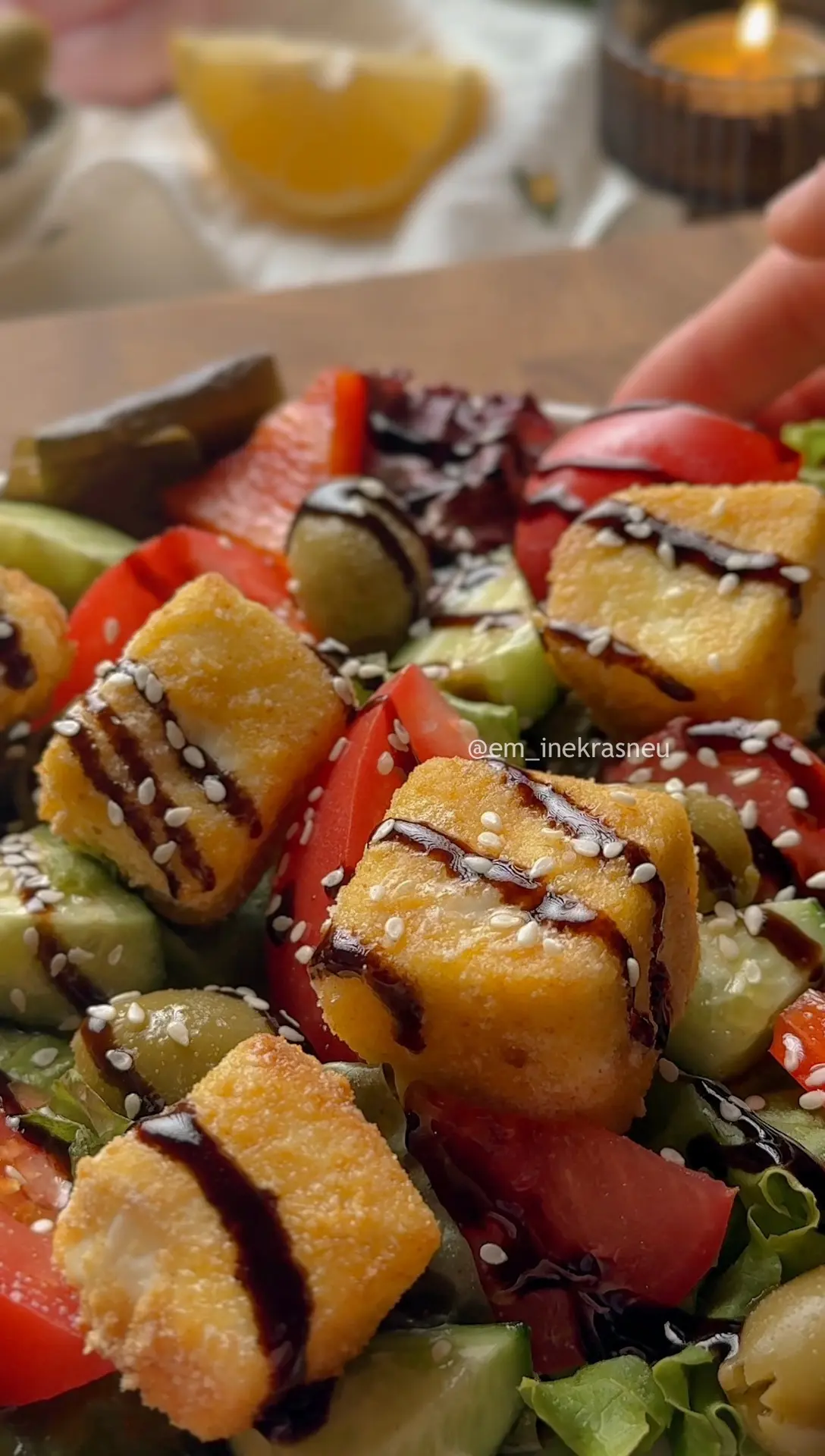 Салат с запеченой фетой 🥗