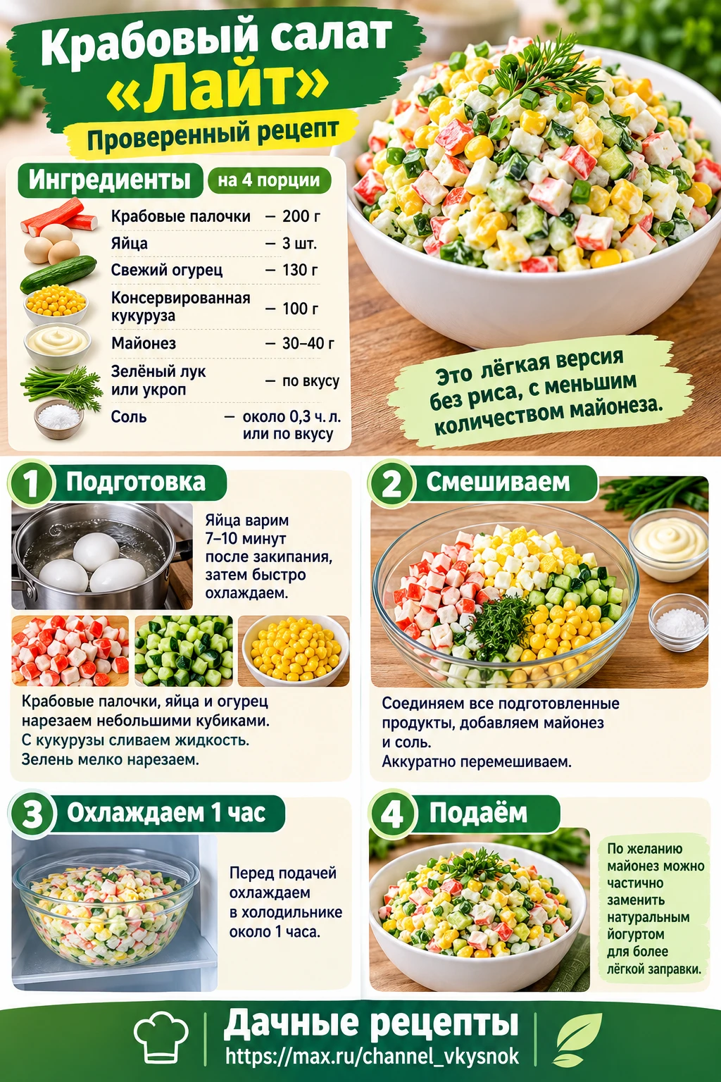 Крабовый салат Лайт