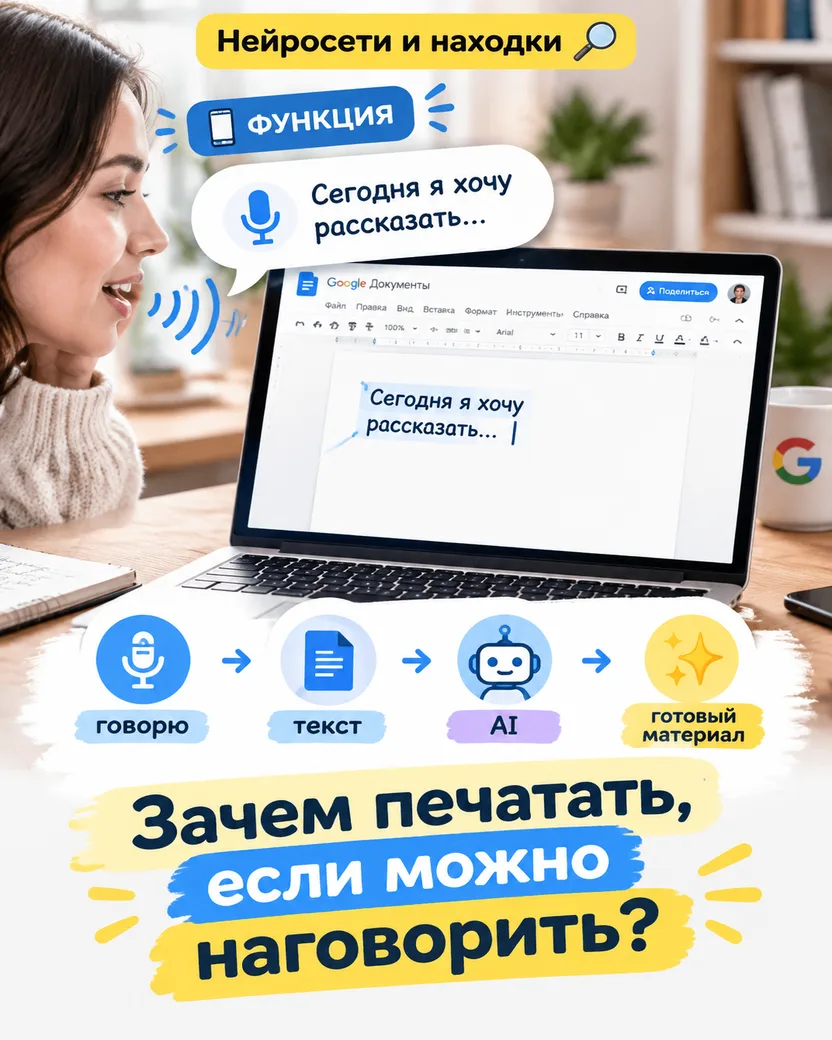 🎙️ В Google Документах можно печатать голосом