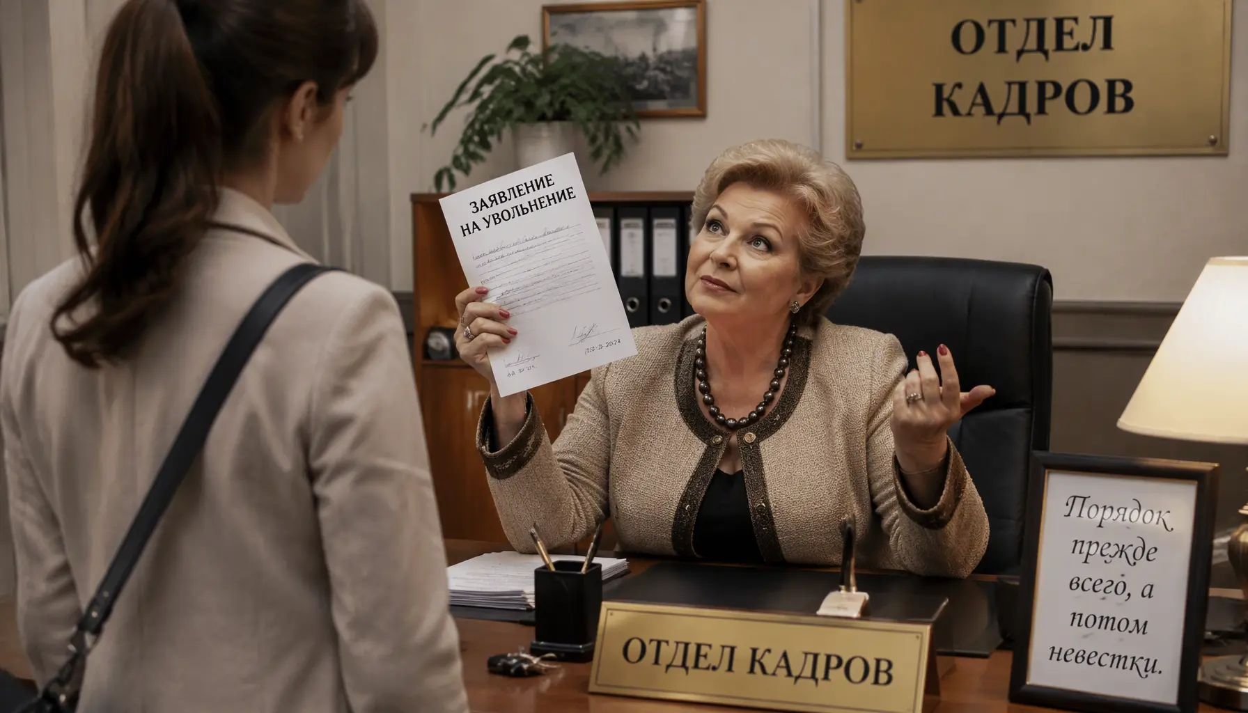 Прихожу на работу, а в отделе кадров сидит свекровь с моим заявлением на увольнение. «Н...