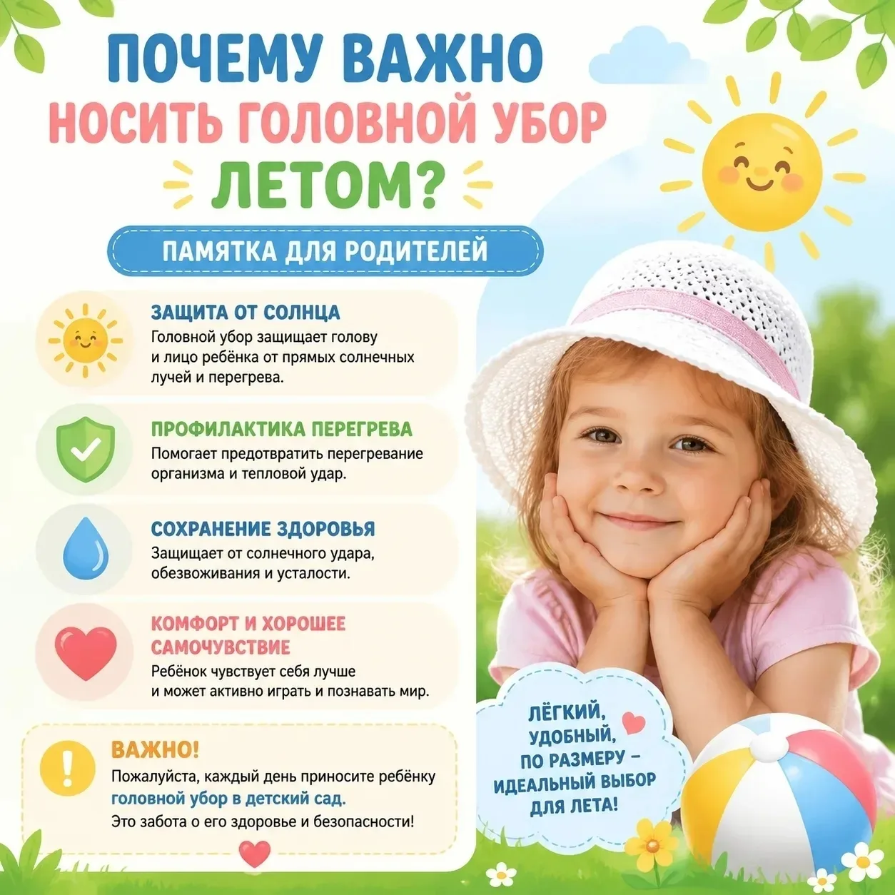 👒🌞 Дорогие родители! 🌞👒