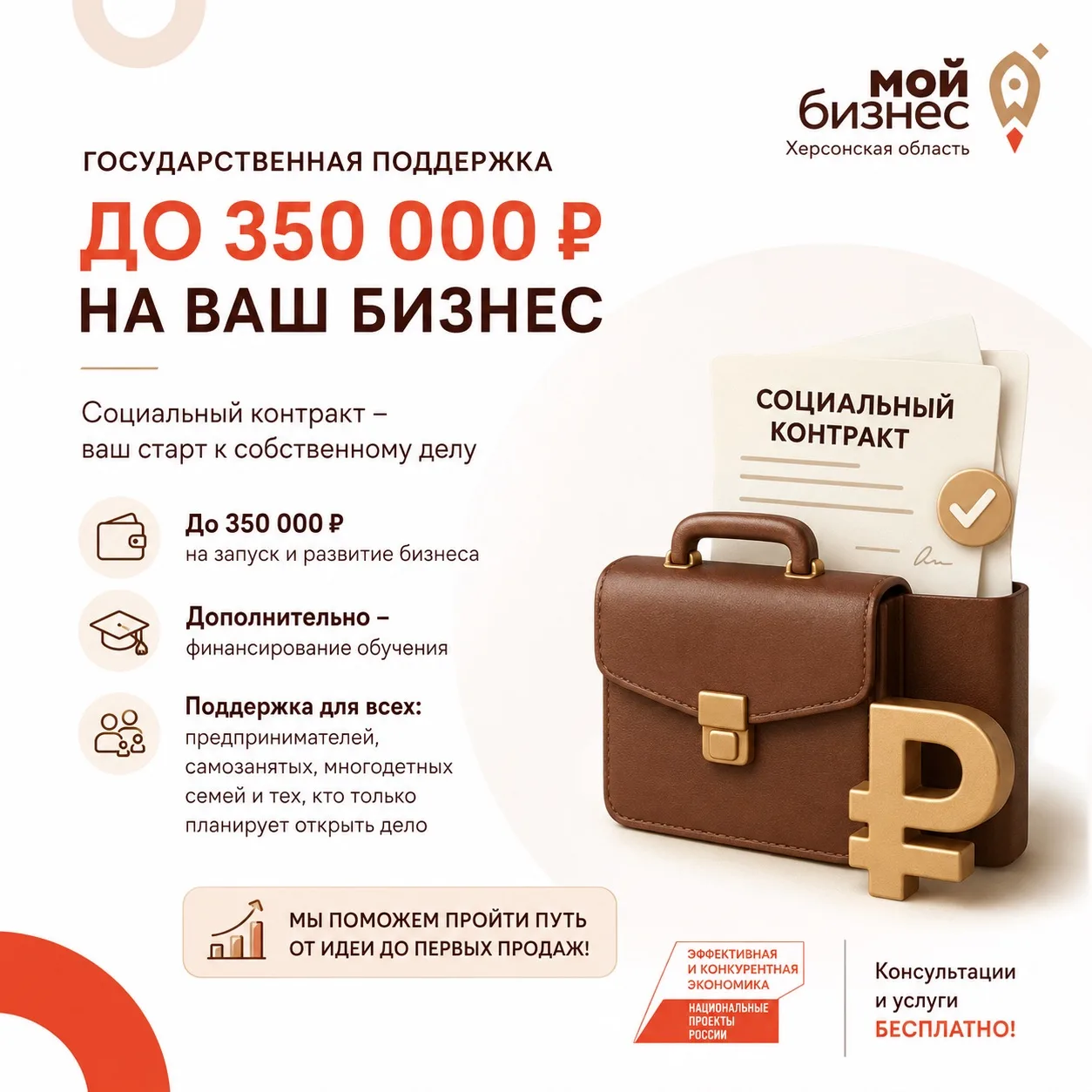 📣 Напоминаем: Центр «Мой Бизнес» помогает получить Социальный контракт!