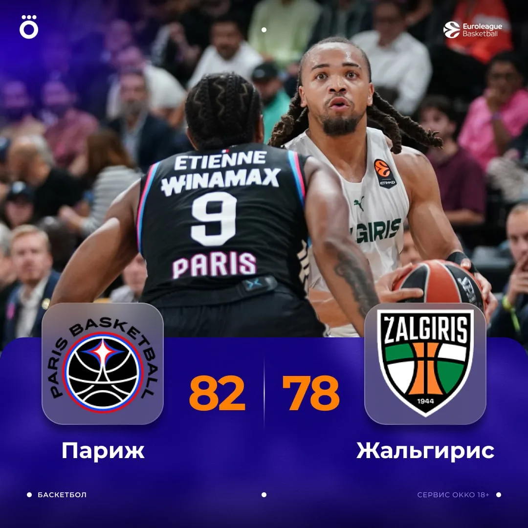 👀 «Париж» выигрывает у «Жальгириса» в последнем матче игрового дня. У Хифи 7/20 с игры...
