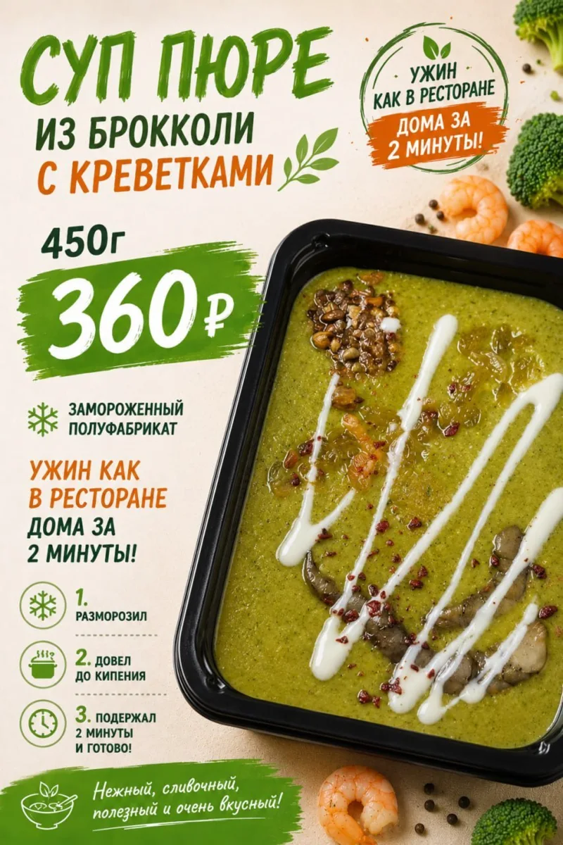 Нежный суп-пюре из брокколи с креветками 🥦🍤

Лёгкий, сливочный и очень вкусный суп, который идеа