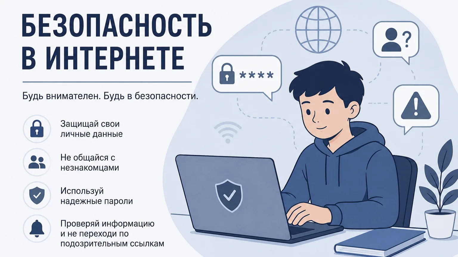Безопасный интернет ☝️

💻 Для многих школьников каникулы в самом разгаре! А это значит, что ребята 