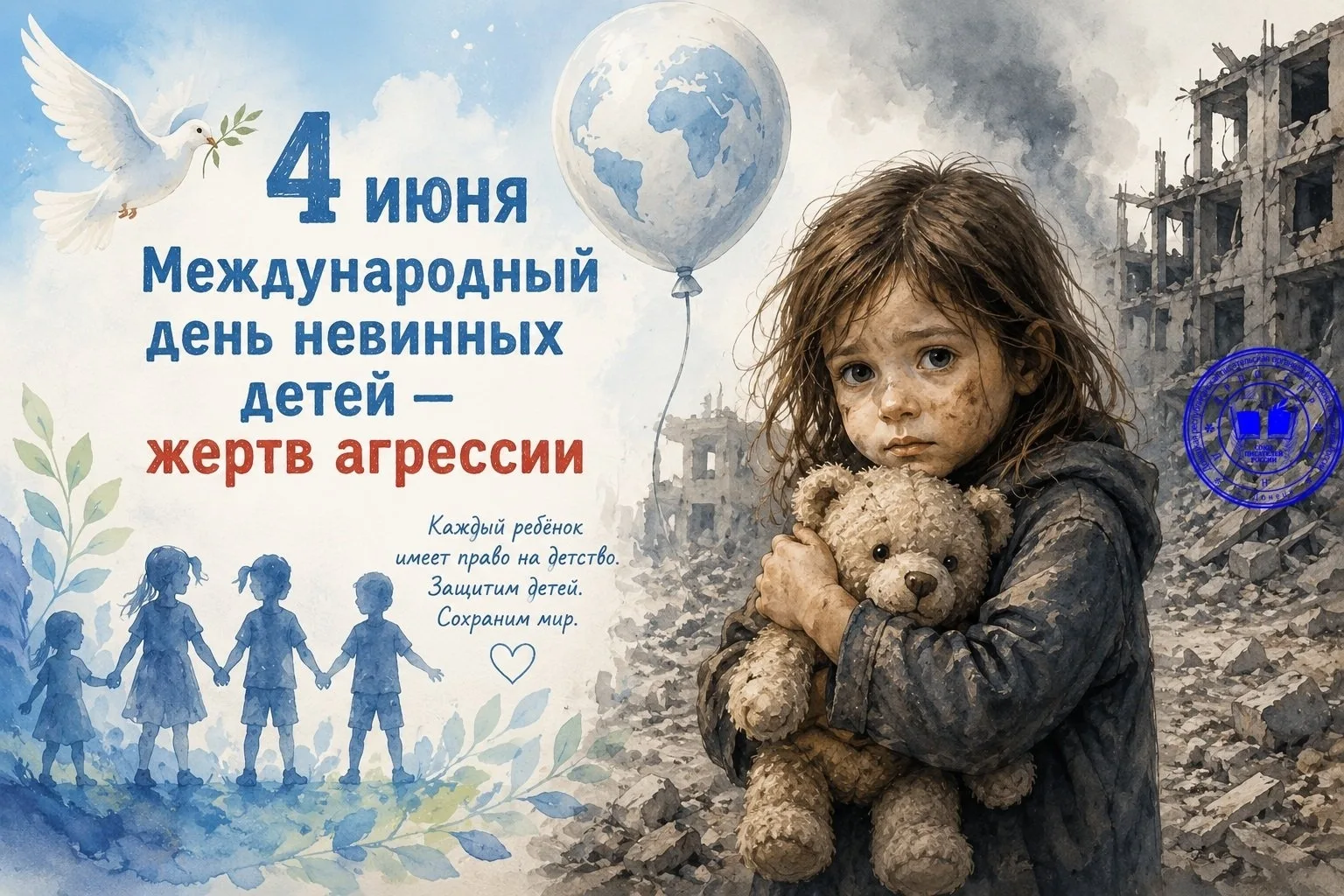 📆 4 июня отмечается Международный день невинных детей — жертв агрессии. Этот день был учреждён ООН 