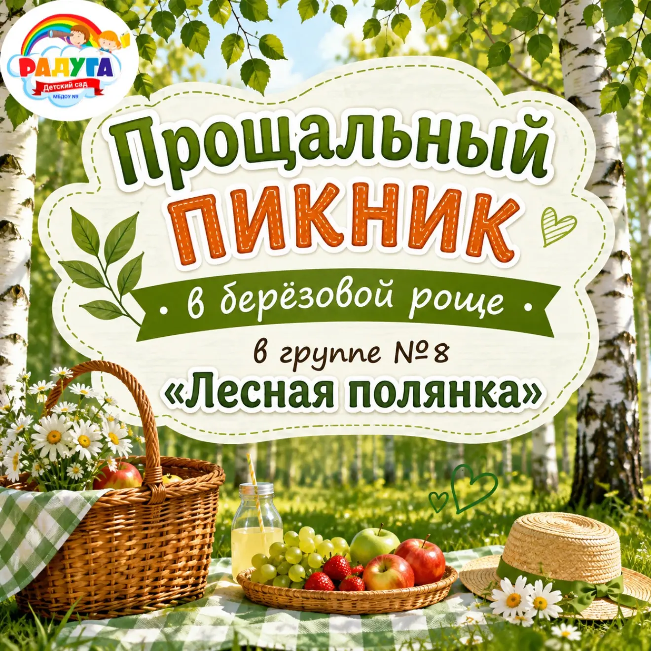 🌿☀️ Прощальный пикник в берёзовой роще 🌳🤍