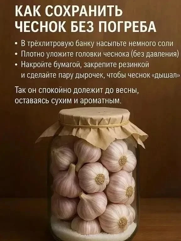 Как сохранить чеснок дольше👌