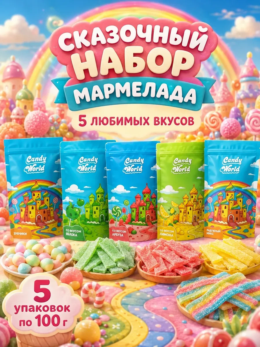 ⚡️ Мармелад жевательный кислый набор 500 г, CandyWorld