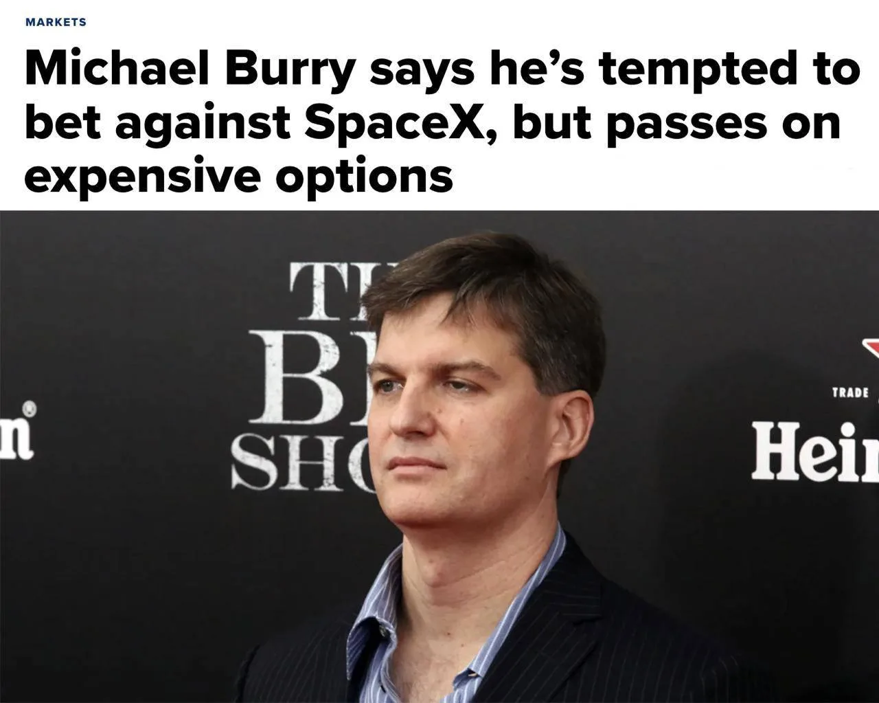 🧐 Майкл Бьюрри присматривается к шорту акций SpaceX

Легендарный инвестор, предсказавший ипотечный 