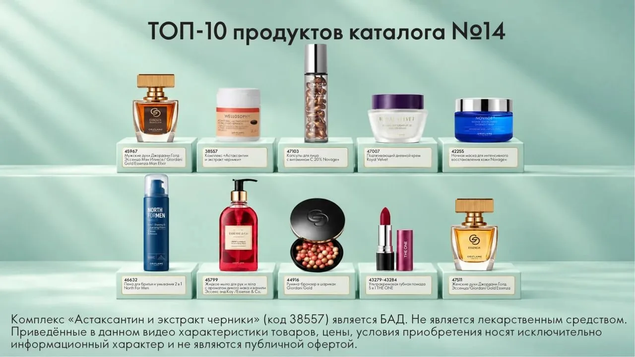 Топ 10 продуктов каталога 14.