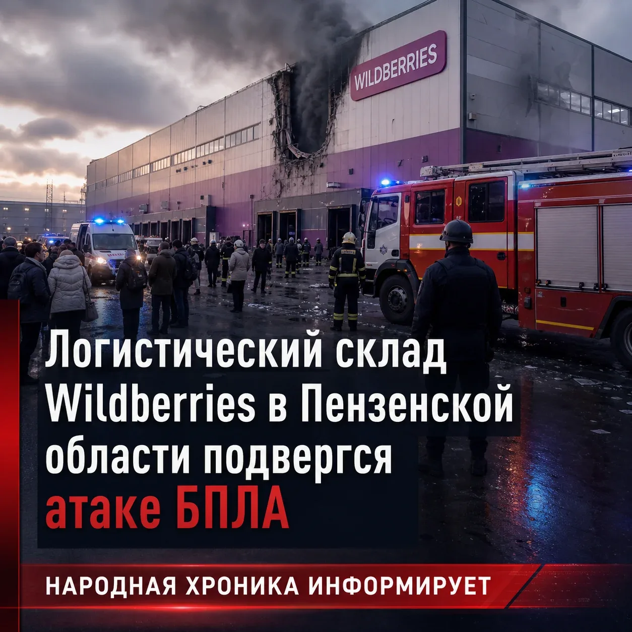 Логистический склад Wildberries в Пензенской области подвергся атаке БПЛА, 200 сотрудников эвакуиров