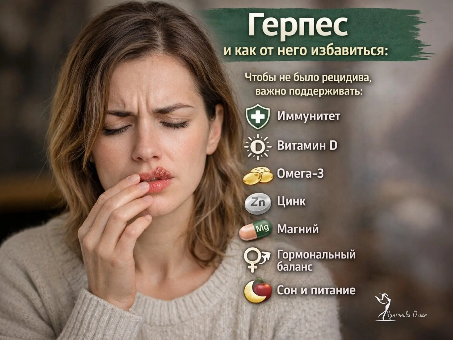 Герпес есть почти у 90 % людей, но проявляется он не у всех. Чаще всего обострения возникают перед м