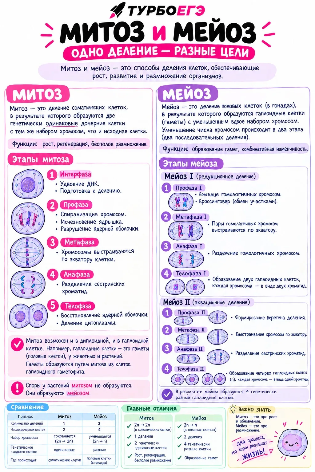 🧬 МИТОЗ и МЕЙОЗ