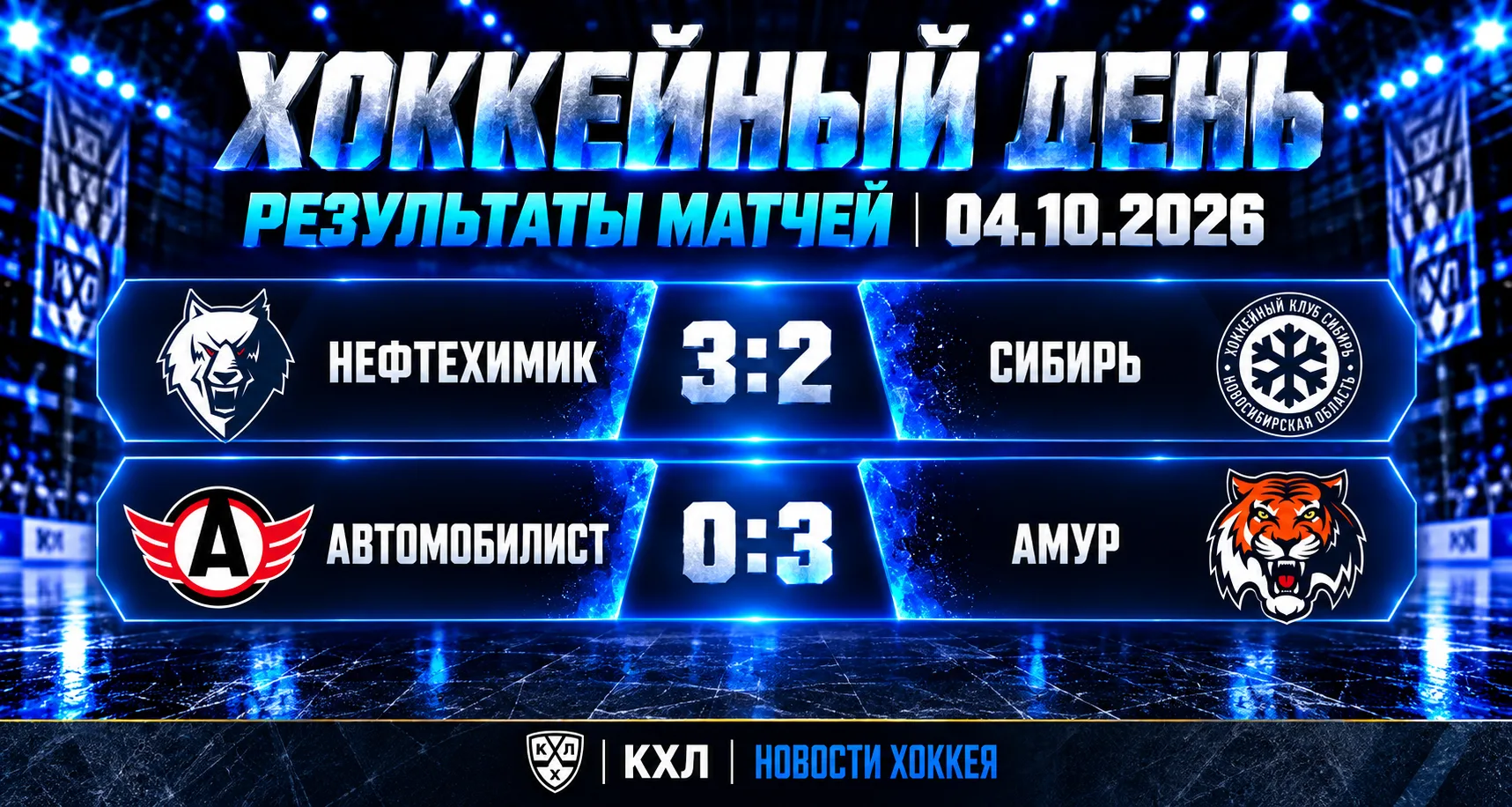 🏒 ПЕРВЫЕ РЕЗУЛЬТАТЫ ИГРОВОГО ДНЯ КХЛ