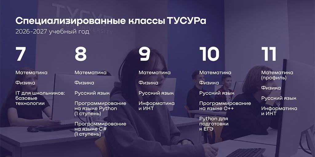 📚ТУСУР открыл набор в Специализированные классы для школьников

Хочешь подтянуть математику, физику