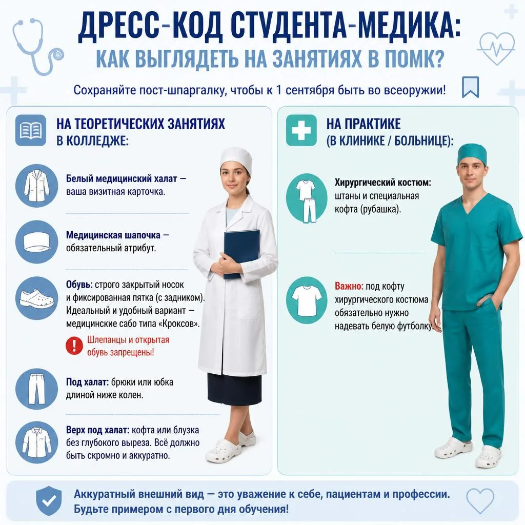 🩺 Дресс-код студента-медика: как выглядеть на занятиях в Пензенском областном медицинс...