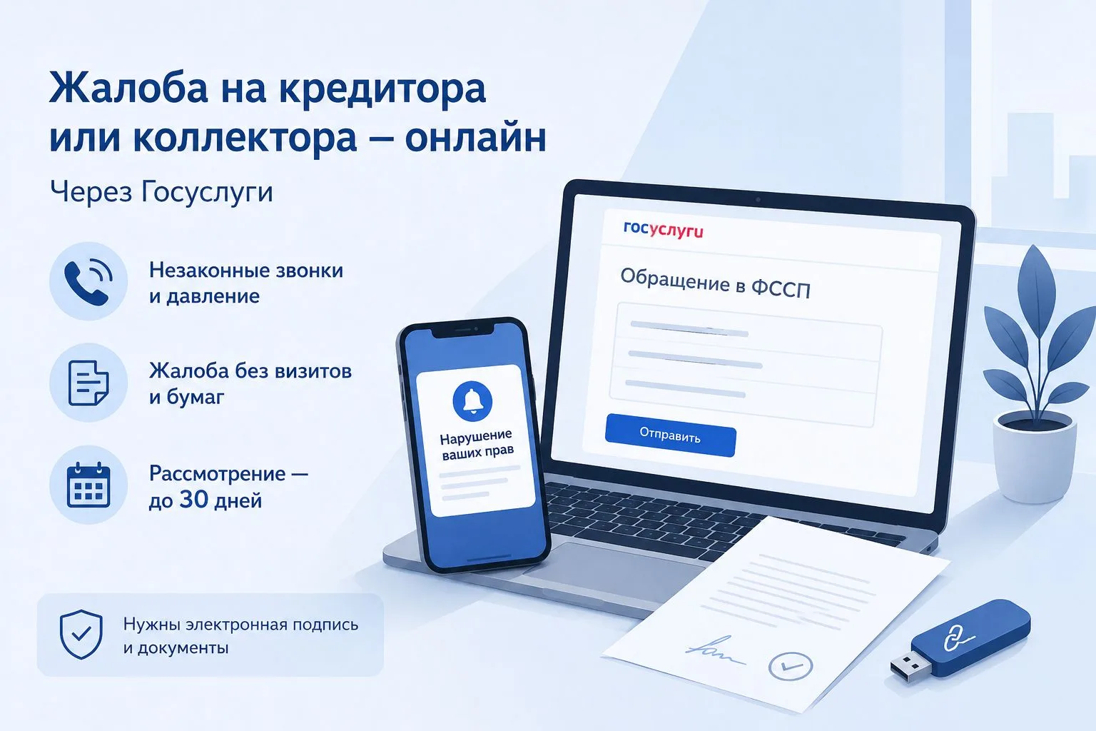💻 На «Госуслугах» работает сервис для жалоб на кредиторов и коллекторов. 

🟢 Защитить свои права м