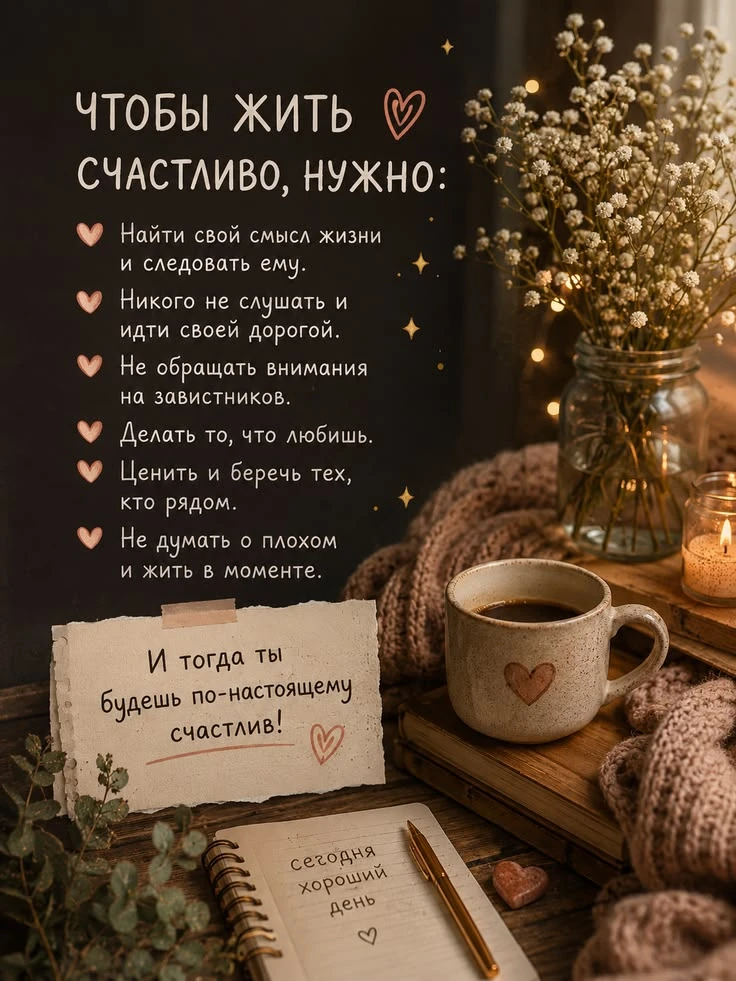 Чтобы жить счастливо, нужно...☝️😊💯