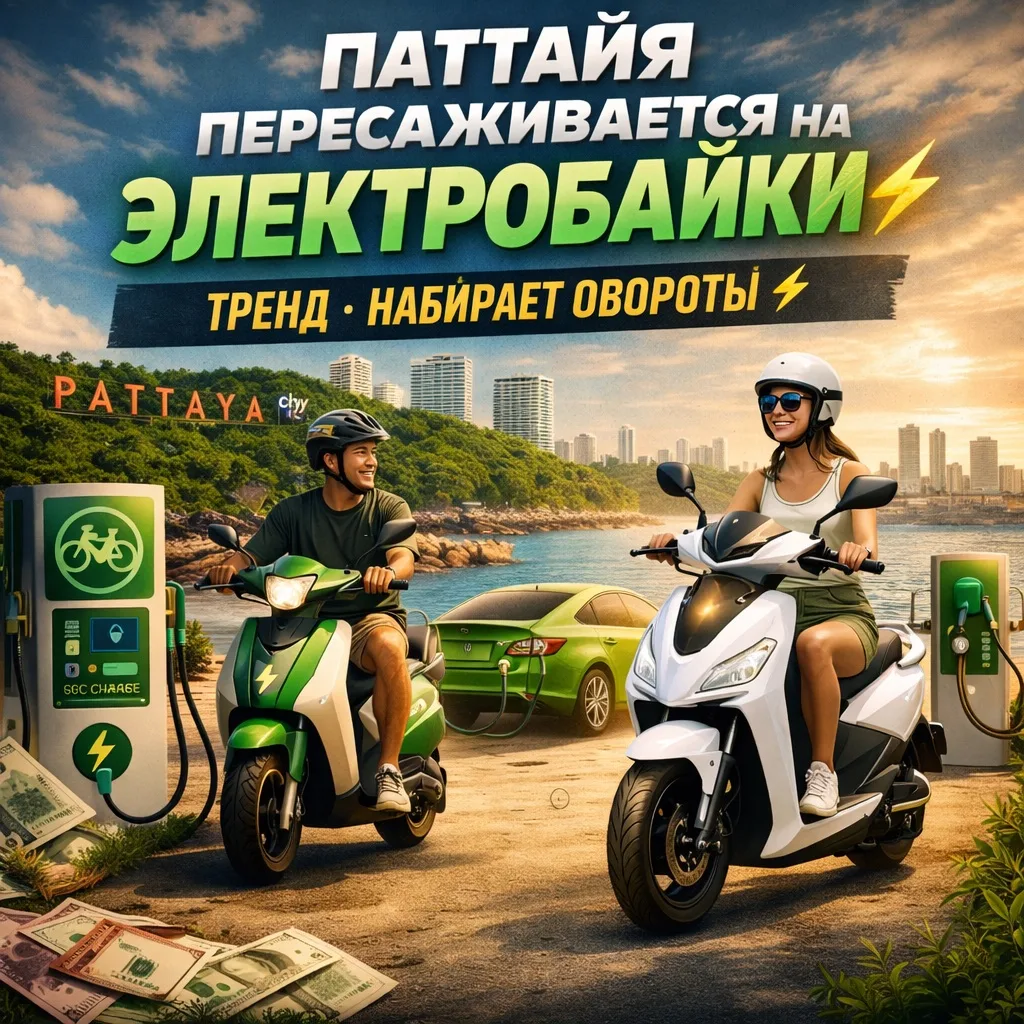 Паттайя пересаживается на электробайки. Тренд набирает обороты ⚡️

На фоне роста цен на топливо заме