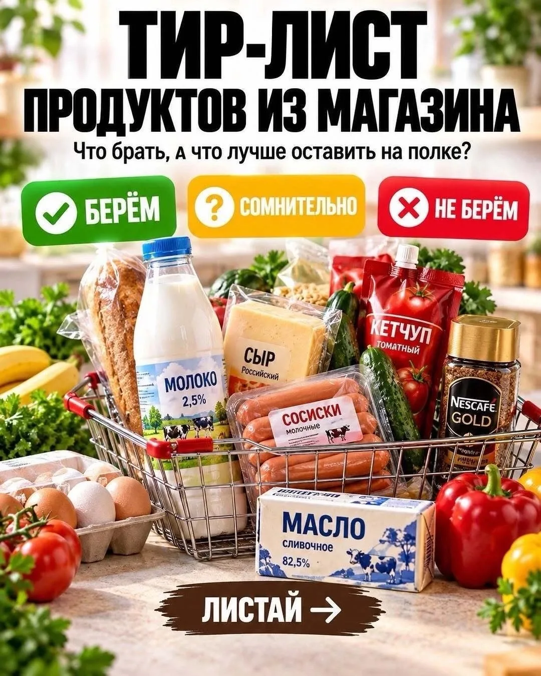 Топ-Лист продуктов из магазина. Что брать, а что лучше оставить на полке