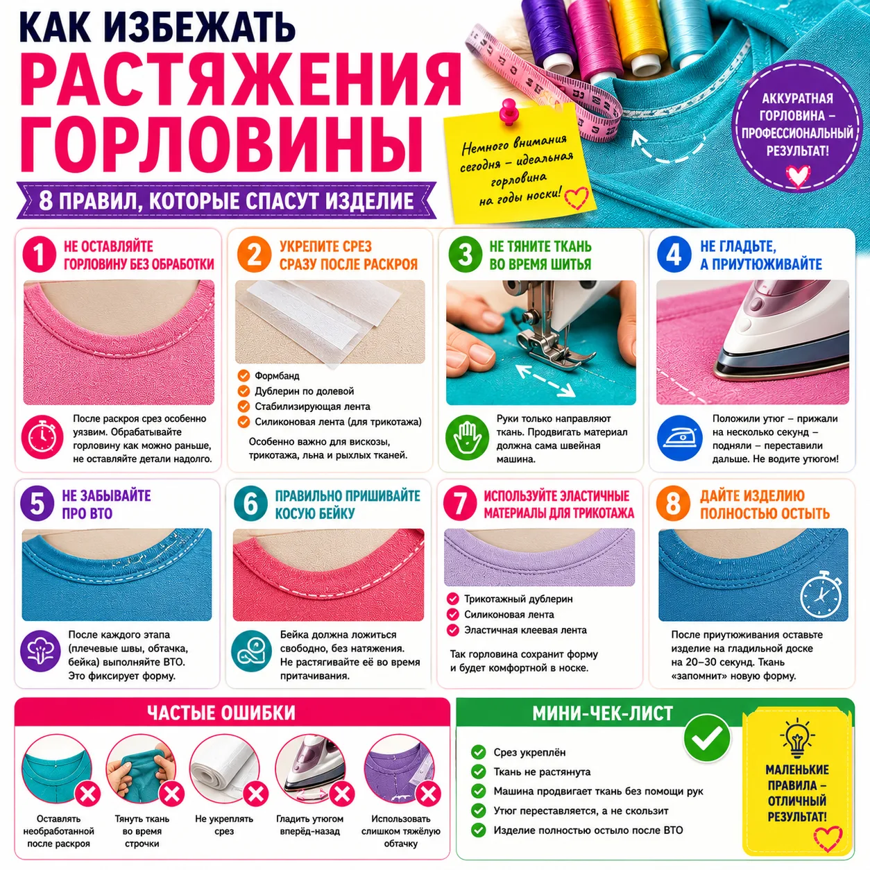 ✂️ Как избежать растяжения горловины: 8 правил, которые спасут изделие

Одна из самых распространенн