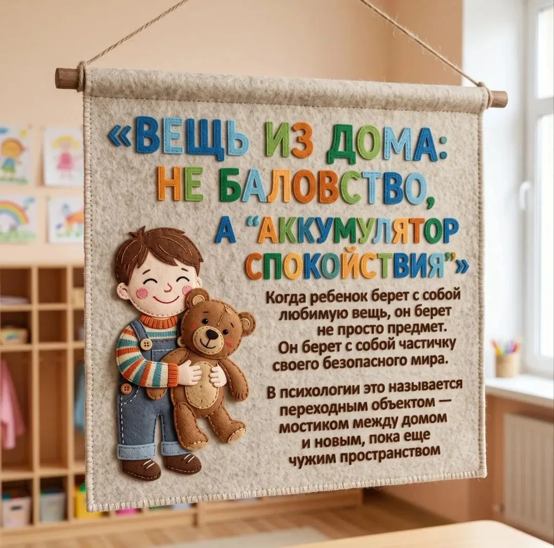 Домашняя игрушка или привычный предмет в период адаптации (например, к детскому саду) р...