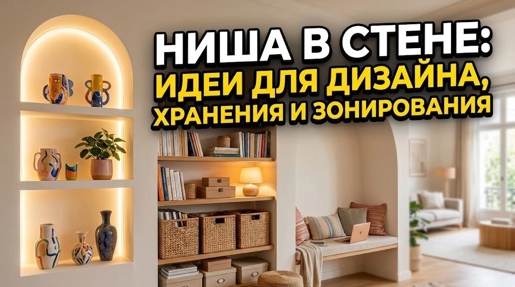 Не знаете, как обыграть нишу в стене? В новом видео множество идей для дизайна: от деко...