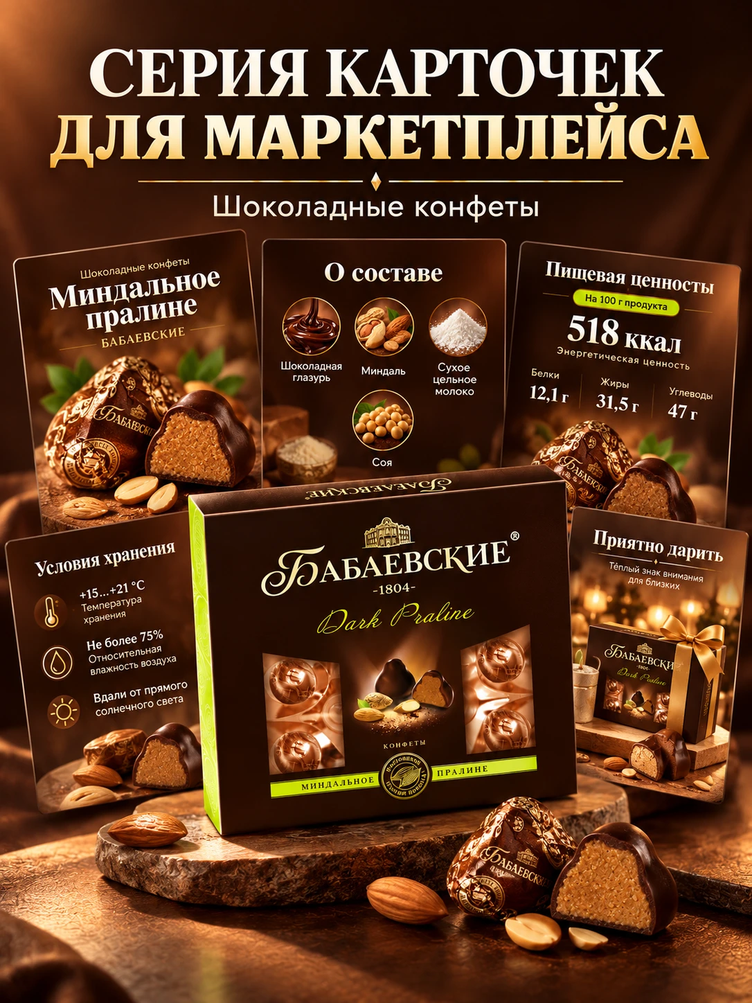 СЕРИЯ КАРТОЧЕК ДЛЯ ШОКОЛАДНЫХ КОНФЕТ