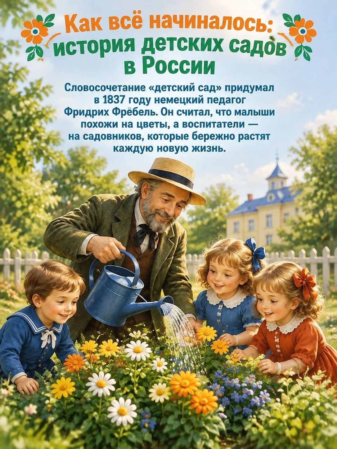 А когда появились детские сады?