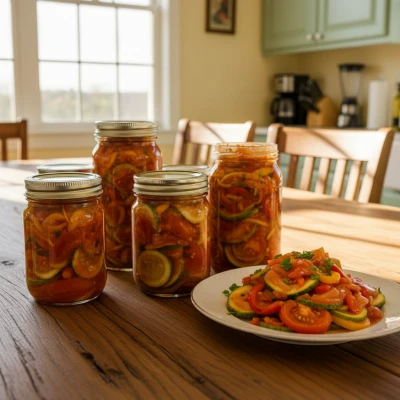🥗 Очень вкусная и пикантная закуска на зиму из кабачков, перца и томатов