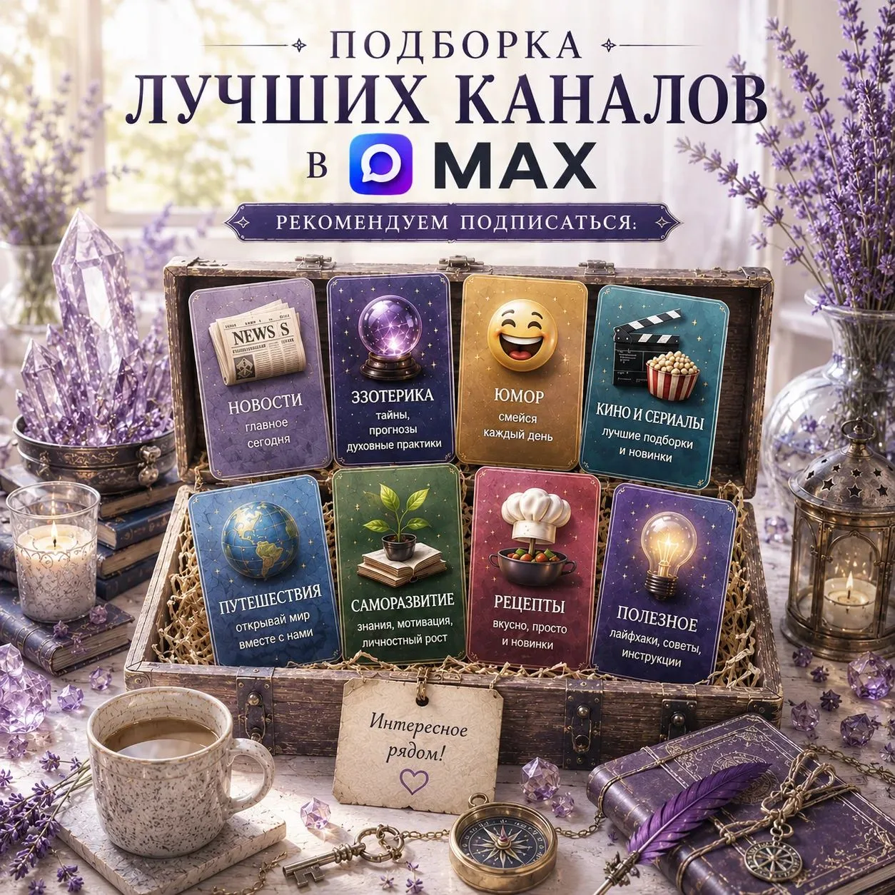 Собрали для вас лучшие каналы МАХ ✨

Интересное, полезное и атмосферное — в одном месте.
Подписывайт