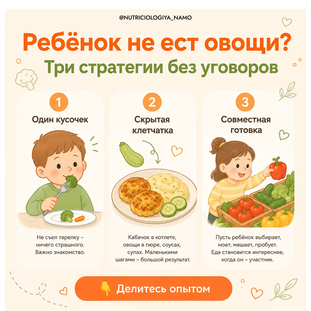 🥦 «Не хочу брокколи!» – 3 способа подружить ребёнка с овощами