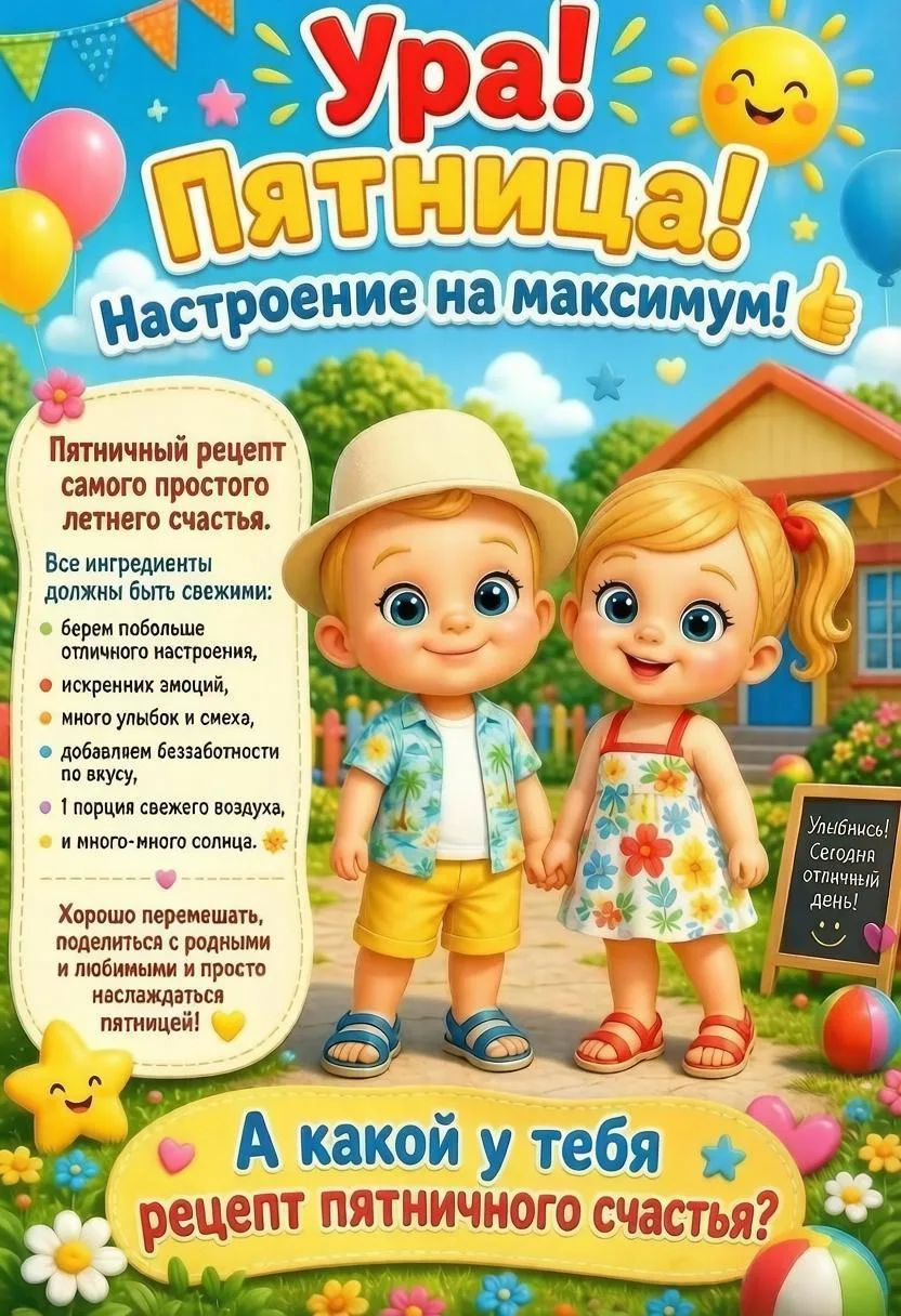 Доброе утро, друзья! Пятница — это маленький праздник: впереди выходные, воздух пахнет ...