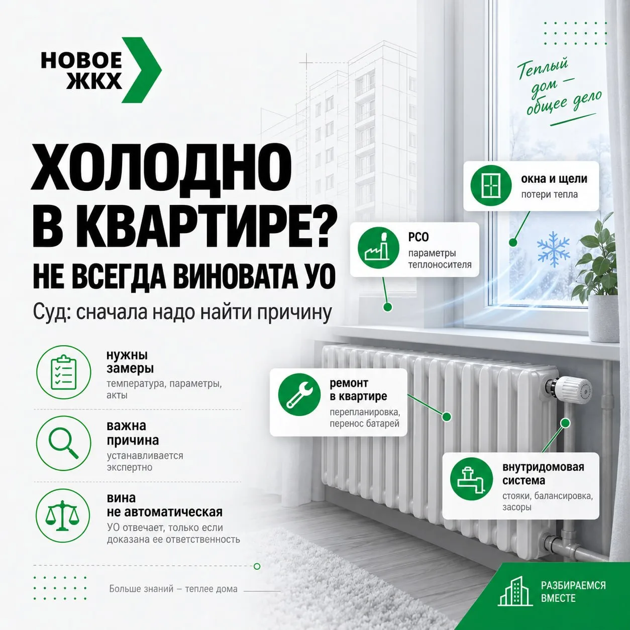 🥶 В квартире холодно. Виновата УК? Суд напомнил: не автоматически