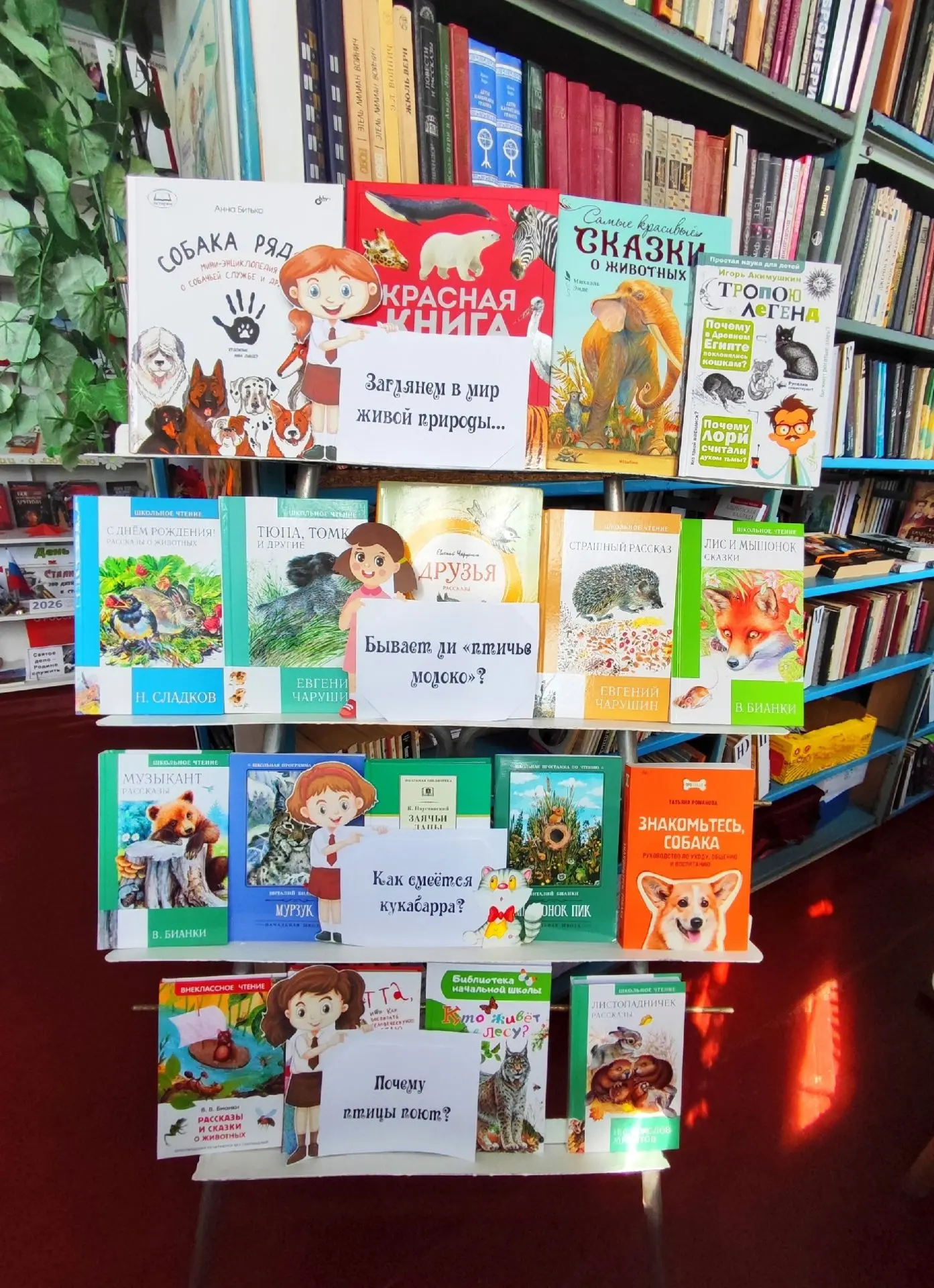 В библиотеке-филиале №36 МБУ “АГЦБС” пос. Колпаково оформлена книжная выставка “Заглянем в мир живой